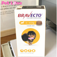 Thuốc Hỗ Trợ Điều Trị Rận Tai Ve Ghẻ Bọ Chét Chấy Chó MSD Bravecto24 2 - 4 kg