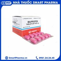 Thuốc Ibuprofen 400mg điều trị hạ sốt, giảm đau (10 vỉ x 10 viên)