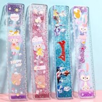 Thước kẻ cát lún dầu đáng yêu thước kẻ trong suốt chuyên dụng cho học sinh tiểu học hoạt hình 20cm sóng trẻ em thiếu nữ trái tim