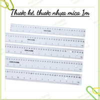 Thước kẻ, thước nhựa mica dài 1m (100cm) Hàng xịn W chất liệu dày dặn - Thước đo - Thước kẻ nhựa