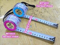 Thước kéo 5m 5mét bản 19mm 25mm WSK Wasaki WT5019 WT5025 2 mặt có lỗ ban TỰ ĐỘNG KHÓA, thước rút 5m thước cuộn 5m