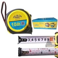 Thước kéo Penny 10m 25mm 1 mặt lỗ ban - thước cuộn thước dây kỹ thuật bằng thép in 2 mặt vỏ nhựa bọc cao su
