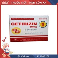 Thuốc kháng dị ứng Cetirizin 10mg Đồng Nai | Hộp 100 viên