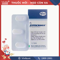 Thuốc kháng sinh điều trị nhiễm khuẩn Zitromax | Hộp 3 viên