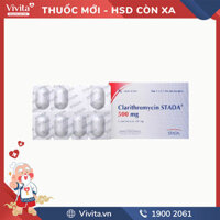 Thuốc kháng sinh trị nhiễm khuẩn Clarithromycin Stada 500mg | Hộp 28 viên