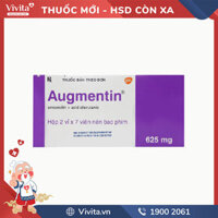 Thuốc kháng sinh trị nhiễm khuẩn Augmentin 625mg l Hộp 14 viên