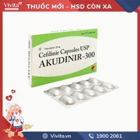 Thuốc kháng sinh trị nhiễm khuẩn Akudinir - 300 | Hộp 10 viên