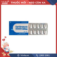Thuốc kháng sinh Clarithromycin 500mg Tipharco | Hộp 10 viên