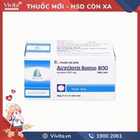 Thuốc kháng virus Acyclovir Boston 800 | Hộp 25 viên