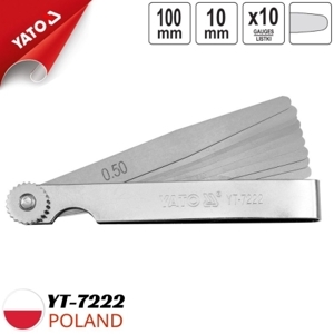 Thước lá đo khe hở 10 lá 0,05-0,5mm Yato YT-7222