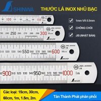 Thước lá inox mạ nhũ bạc 15cm Shinwa 13005