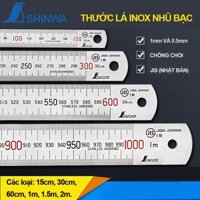 THƯỚC LÁ INOX MẠ NHŨ BẠC SHINWA - Thước lá inox nhũ bạc 30cm 13013