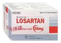 Thuốc Losartan 50mg Khapharco điều trị tăng huyết áp, suy tim (10 vỉ x 10 viên)