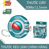 Thước Mét Dây 20Mx12,5 cao cấp thu dây trợ lực cực nhanh chính hãng TOTAL TMTF12206 dây thủy tinh cam kết không bị mờ số