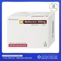 Thuốc Metformin 500mg TV Pharm điều trị đái tháo đường (10 vỉ x 10 viên)