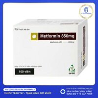 Thuốc Metformin 850mg TV.Pharm điều trị bệnh đái tháo đường (10 vỉ x 10 viên)