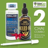 Thuốc Mọc Râu Tóc Minoxidil 5% và dầu dưỡng râu Beard Oil