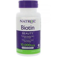 Thuốc mọc tóc Natrol Biotin Beauty 10.000mcg 100 viên