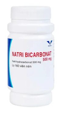 Thuốc Natri Bicarbonat 500mg Bidiphar điều trị nhiễm toan chuyển hóa, khó tiêu hóa, ợ nóng (160 viên)