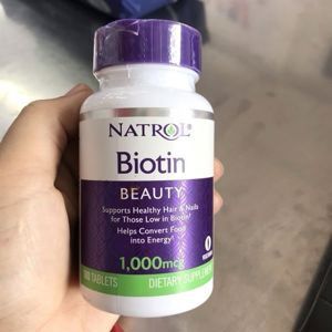 Thuốc ngậm mọc tóc Natrol Biotin Maximum Strength 10000 mcg