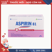 Thuốc ngừa đột quỵ, nhồi máu cơ tim Aspirin 81 Agimexpharm | Hộp 200 viên