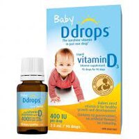 Thuốc nhỏ bổ sung Vitamin D3 cho bé - 90 Giọt - Baby Ddrops - Mỹ