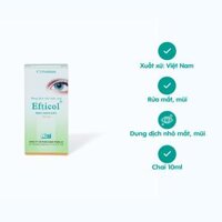 Thuốc nhỏ mắt, mũi Nước muối Efticol 0.9% khô mắt, rửa mắt, vệ sinh mũi (chai 10ml)