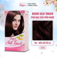 Thuốc nhuộm dưỡng tóc phủ bạc thảo dược Bigen Silk Touch Thương hiệu Nhật Bản Sắc Màu trẻ trung 80ml dạng kem - BST 5B - Nâu Socola