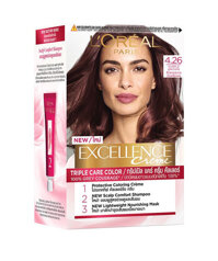Thuốc nhuộm Loreal Excellence Creme 4.26 – Màu nâu tím ánh đỏ, phủ bạc 100%, dưỡng tóc mềm mượt, màu đẹp tự nhiên