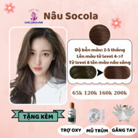 Thuốc nhuộm màu NÂU SOCOLA, NÂU CHOCOLATE thuốc nhuộm tóc không cần tẩy, kem nhuộm tóc tại nhà Buddyhairs tặng kèm
