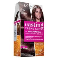 Thuốc nhuộm tóc bán vĩnh viễn L'Oreal Paris Casting Creme Gloss - 415 Iced Chocolate (Không chứa amoniac)