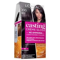 Thuốc nhuộm tóc bán vĩnh viễn L'Oreal Paris Casting Creme Gloss - 200 Ebony Black (Không chứa Amoniac)