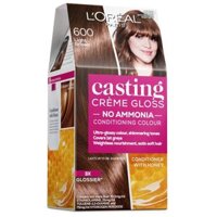 Thuốc nhuộm tóc bán vĩnh viễn L'Oreal Paris Casting Creme Gloss - 600 Nâu nhạt (Không chứa amoniac)