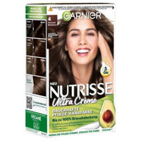 Thuốc nhuộm tóc Garnier Nutrisse 4 Chocolate Mittelbraun – màu nâu socola, 1 hộp