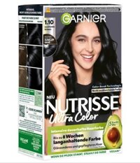 Thuốc nhuộm tóc Garnier Nutrisse 1.10 Leuchtendes Schwarz – màu đen tự nhiên, 1 hộp