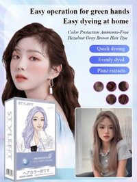 Thuốc nhuộm tóc gốc thực vật không chứa amoniac Kem nhuộm tóc màu hợp thời trang 100ml + 100ml