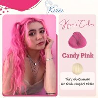 Thuốc nhuộm tóc màu CANDY PINK/HỒNG SÁNG cần tẩy Kirei Hair, Kireihairs, KIREI HAIR
