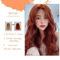 Thuốc nhuộm tóc màu ĐỎ CAM - ORANGE RED  lên chuẩn tone kem nhuộm an toàn không sót mùi thơm
