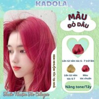 Thuốc Nhuộm Tóc Màu Đỏ Dâu Kadola Collagen Tặng Phụ Kiện Nhuộm Tại Nhà