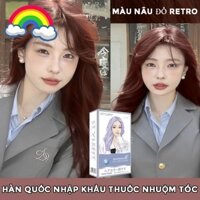 Thuốc nhuộm tóc Màu nâu đỏ retro nhập khẩu từ Hàn Quốc Dụng cụ nhuộm tóc miễn phí