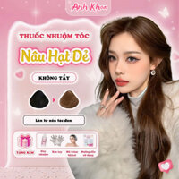 Thuốc nhuộm tóc màu NÂU HẠT DẺ không tẩy, lên từ nền đen, tặng kèm oxy trợ nhuộm| AnhKhoa