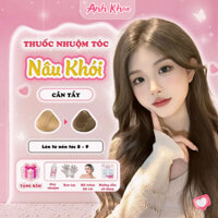 Thuốc nhuộm tóc màu NÂU KHÓI không tẩy, lên từ nền đen, tặng kèm oxy trợ nhuộm| AnhKhoa