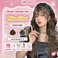 Thuốc nhuộm tóc màu NÂU KIWI không tẩy, lên từ nền đen, tặng kèm oxy trợ nhuộm| AnhKhoa