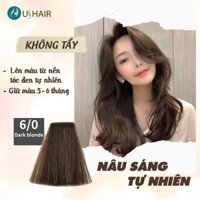 Thuốc nhuộm tóc màu nâu sáng tự nhiên US HAIR, tặng kèm oxy trọ dưỡng, bao tay và lược chải