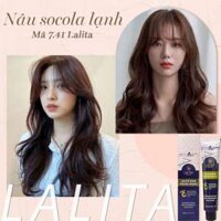Thuốc nhuộm tóc màu NÂU SOCOLA LẠNH 💖 tặng kèm trợ dưỡng oxy 100ml màu nhuộm Lalita-hairtrends shop (LLT741)