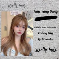 Thuốc Nhuộm Tóc Màu NÂU VÀNG SÁNG . Combo thuốc nhuộm tóc tại nhà  kèm Oxy
