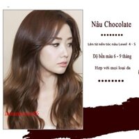 Thuốc nhuộm tóc NÂU CHOCOLATE kem nhuộm lên chuẩn tone NÂU CHOCOLATE thuốc nhuộm tóc chống sót da đầu màu nhuộm tóc nâu