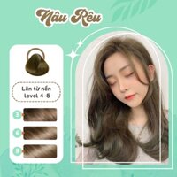 Thuốc nhuộm tóc nâu rêu không cần tẩy - Tặng kèm mũ nhuộm, găng tay nhuộm và thuốc trợ nhuộm I GU LOVE HAIR (572)