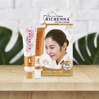 Thuốc nhuộm tóc phủ bạc thảo dược nhân sâm Richenna Hi-Speedy Color Hàn Quốc màu nâu hạt dẻ 60G