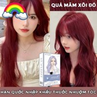 Thuốc nhuộm tóc quả mâm xôi đỏ Không có chất gây hại hóa học Dụng cụ nhuộm tóc miễn phí